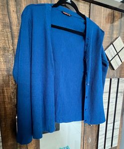 Blue Knit Cardigan