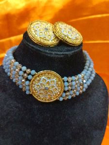 Original Kundan Jwellery Gray Color