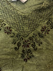 Green Embroidered Aesthetic Boho top