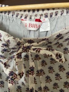 BIBA White &amp; Gray Layered Palazzo (xl)