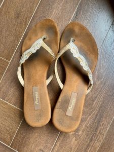 Thong  Sandals With Stone Work