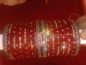 Red &amp; Gold Bridal Chura Set