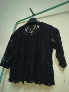 Classy Black Netted Top