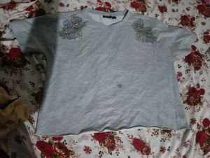 Grey Korean Crop Top