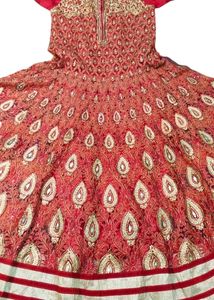 Umbrella  Frock Full Length Red Colour