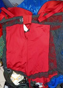 Red Black Lace Bodysuit Hot