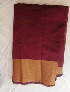 Maroon Cotton Silk Saree