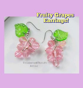 Fruity Grapes Earrings-Light Pink