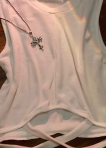 y2k cut out white top