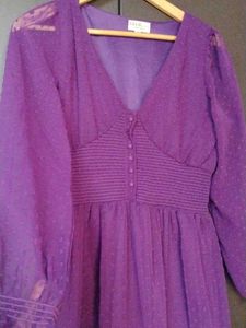 Purple Flowy Midi Dress