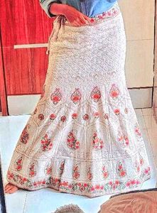 Can-Can Attached Embroidery Work Lehenga