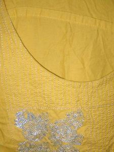 Yellow Embroidered kurti top XXL