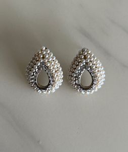 Pearl &amp; Rhinestone Teardrop Earrings!