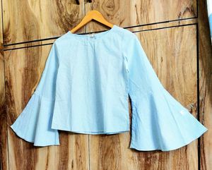 Sky Blue Cotton Top Size-32-S