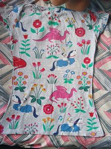 Grey floral t-shirt
