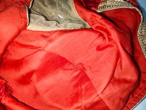 Red &amp; Gold Embellished Blouse