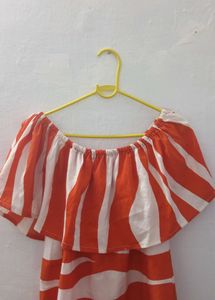 Off Shoulder Top Neww With Stripes