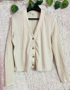 Button Cream Top
