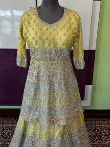Elegant Yellow Embroidered dress