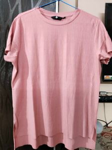 Pink Ribbed T-Shirt