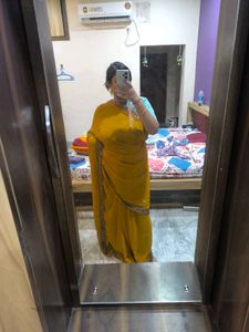 Vintage Mustard Heavy Work Saree