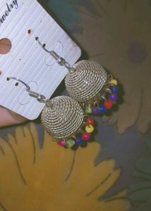 Silver Jhumka Earrings