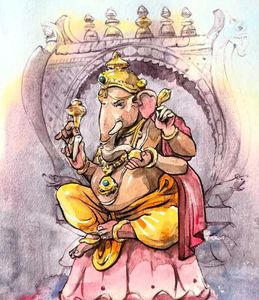 Lord Ganesh- Watercolor Painting