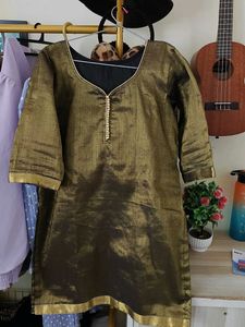 Zari Olive Colour Kurta