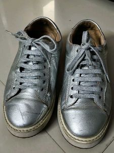 Silver Metallic Sneakers
