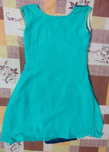 Teal &amp; Navy Embroidered Kurti