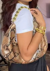 Snakeskin Chain Shoulder Bag