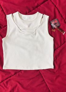 White Cutout Tank