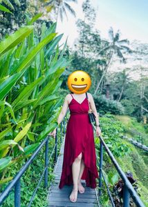 Maroon Hi-low Maxi Dress