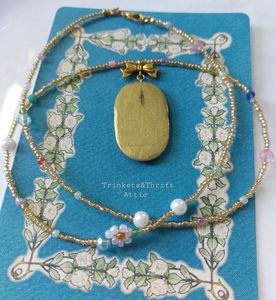 Enchanted Swan Lake II Clay Pendant Necklace