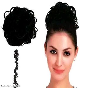 Black Curly Messy Bun Extension