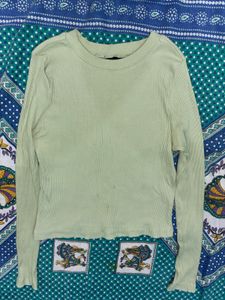 Beautiful Full Sleeve Green Zudio Top For Sale
