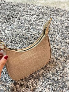 Beige Croc Handbag