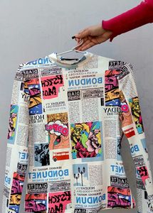 Newspaper 🗞️ Printed Shien Top Full Sleeves
