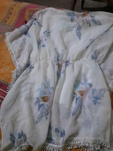 Floral Print Sheer Beach Cover-Up