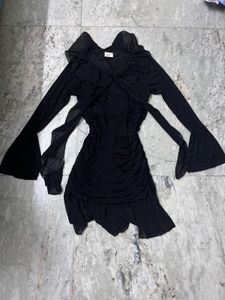 Black Ruffle Mini Dress