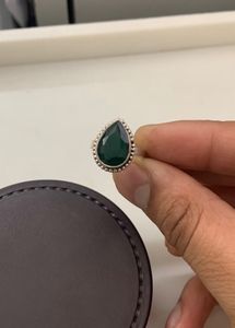 Pure Silver Green Diamond Ring 💍