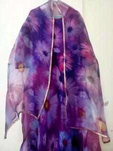 Floral Print Purple 👗 dress 💜