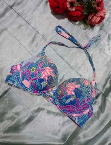 Victoria's Secret Floral Print Halter Bikini Top