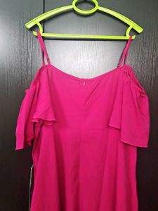 Pink Cold Shoulder Maxi Dress