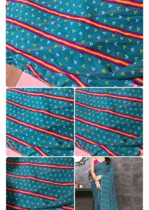 Saree With Blouse See Green Colour