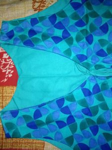 Blue Cotton Koti For Kurti And Indo-western