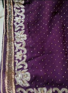 Dark Purple Saree With Emblished Borders !!!Price