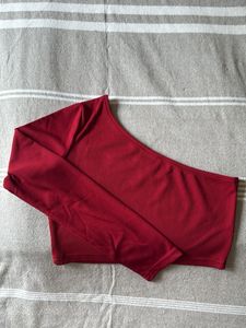 Burgundy One-Sleeve Crop Top