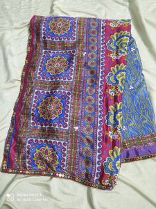Mirror Work Saree