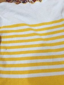 Striped Yellow &amp; White Top